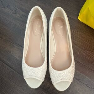 Bandolino Cream Peep Toe Flats